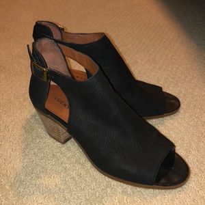 Lucky Brand Peep Toe Booties
